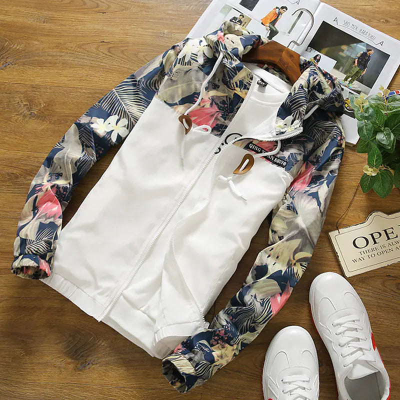 Floral Camo Baseball Jacket