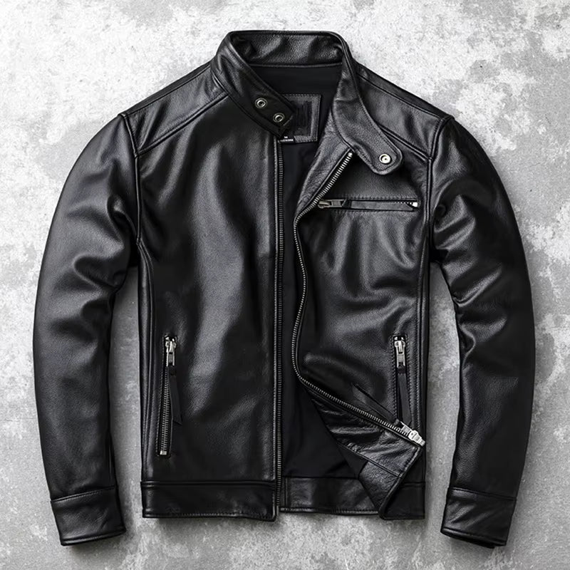 Rustic Brown Biker Leather Jacket