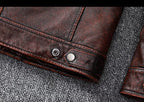 Rustic Brown Biker Leather Jacket