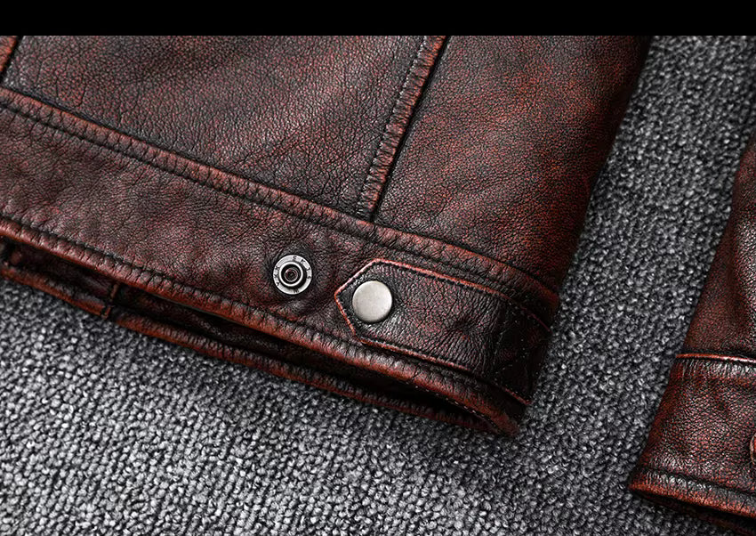 Rustic Brown Biker Leather Jacket