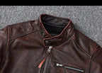 Rustic Brown Biker Leather Jacket
