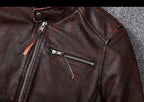 Rustic Brown Biker Leather Jacket