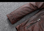 Rustic Brown Biker Leather Jacket