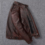 Rustic Brown Biker Leather Jacket