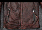 Rustic Brown Biker Leather Jacket