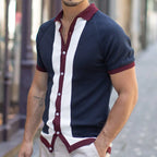 Men's Modern Color Block Polo Shirt
