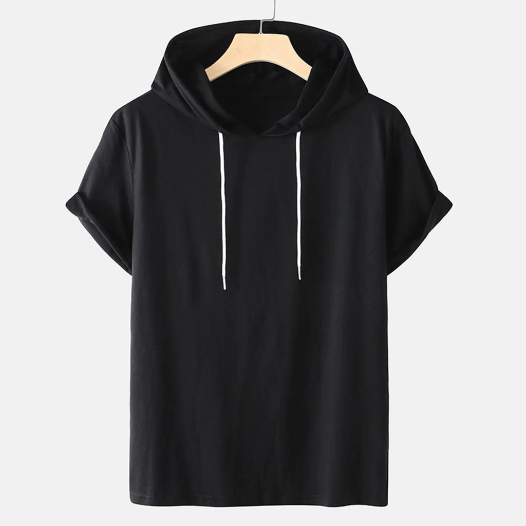 Men's Plus Size Summer Hoodie-Tee