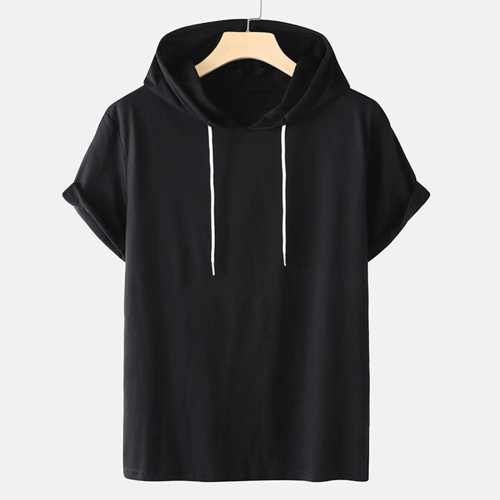 Men's Plus Size Summer Hoodie-Tee