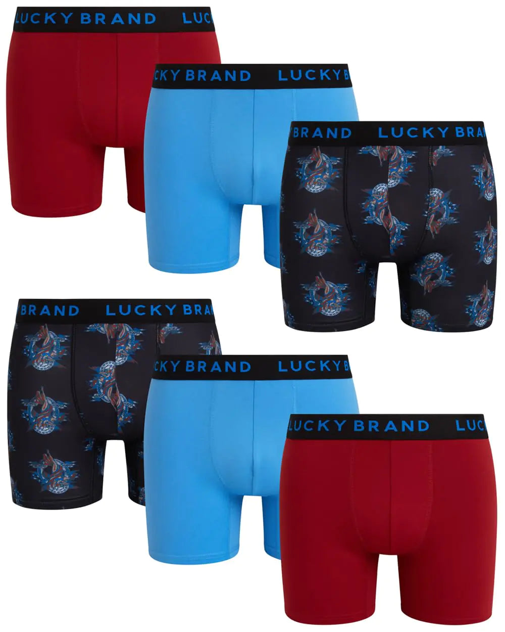 Lucky Brand 6-Pack Stretch Boxer Briefs - Breathable Men's Underwear