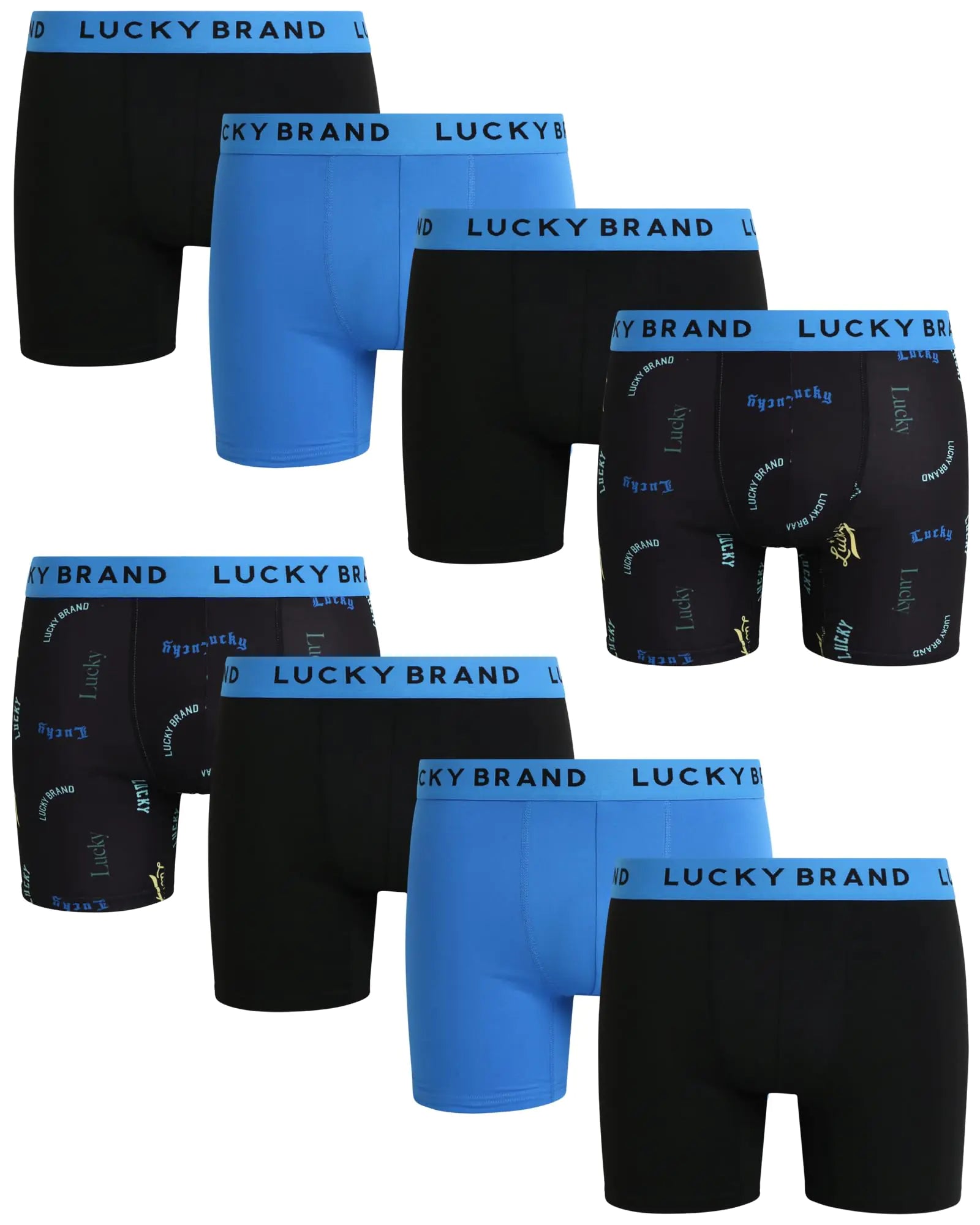 Lucky Brand Men's Performance Boxer Briefs 8-Pack - Enhanced Fit