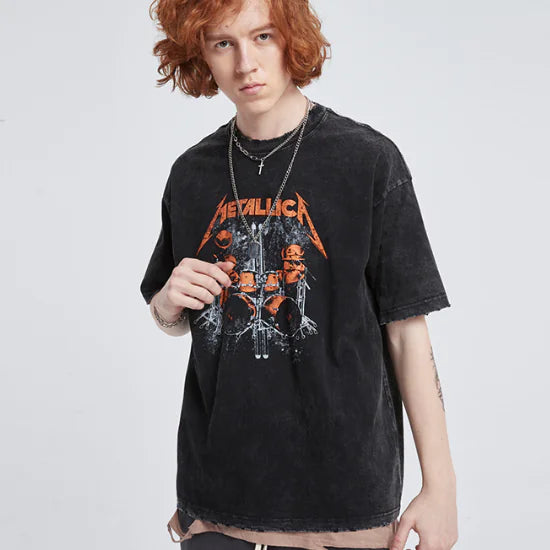 Drummer Scene Cotton Tee for Men