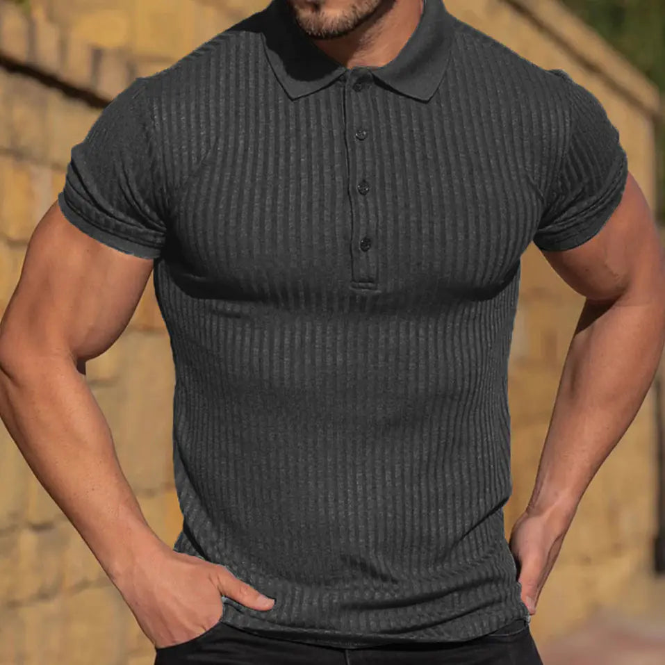 Men's Striped Summer Polo Shirt