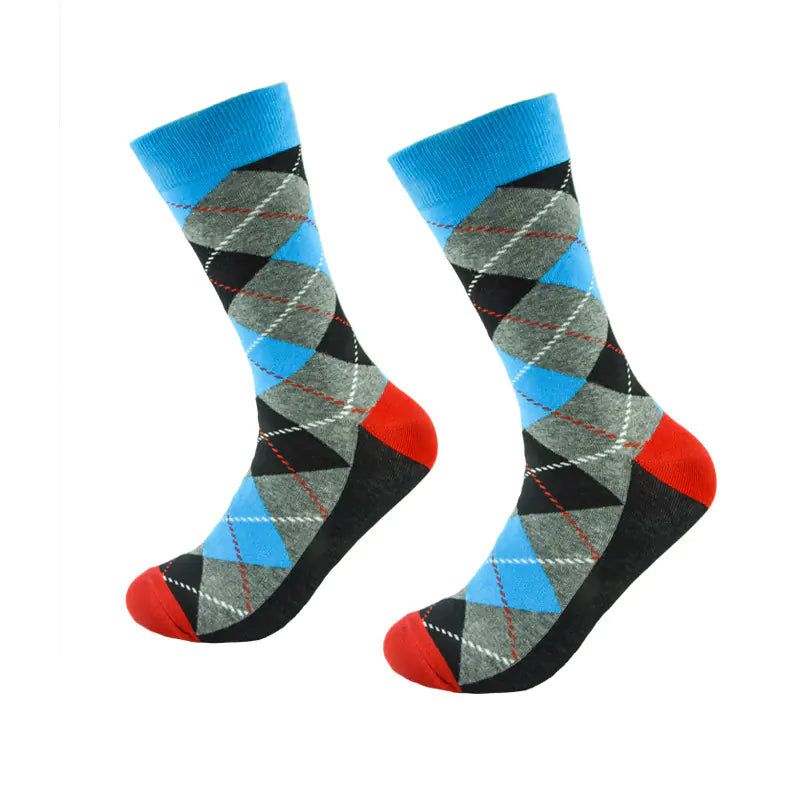 Plaid Jacquard Tube Socks