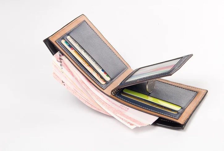 Compact Wood-Textured Wallet