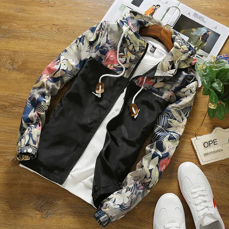 Floral Camo Baseball Jacket