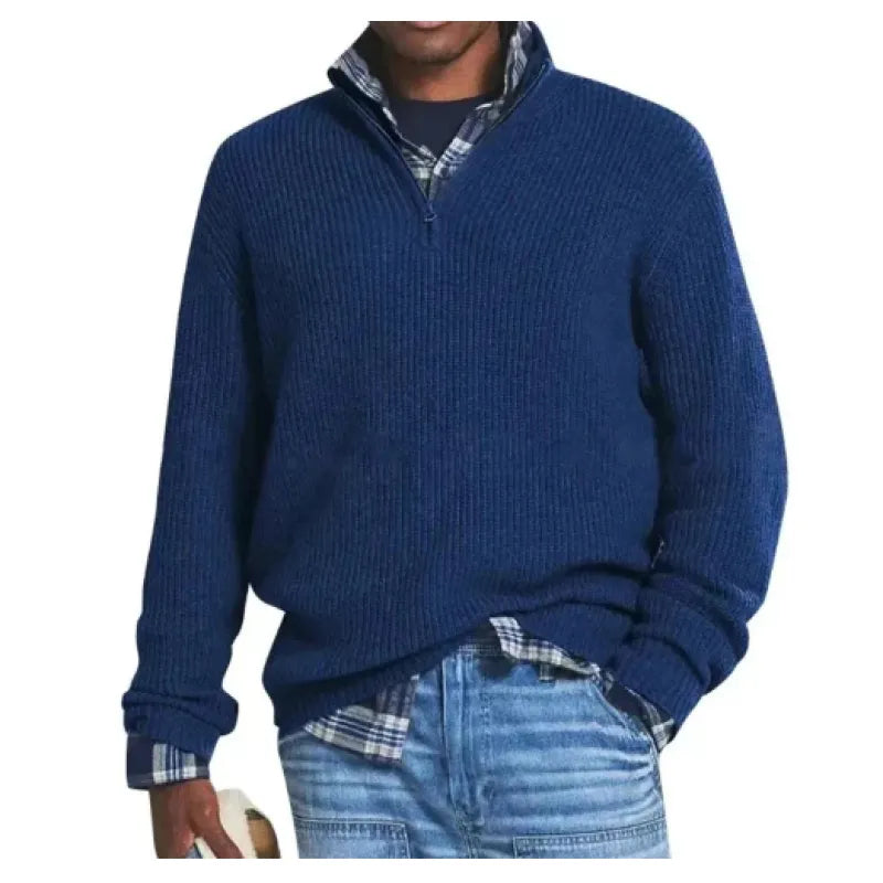 Zip Collar Casual Sweater
