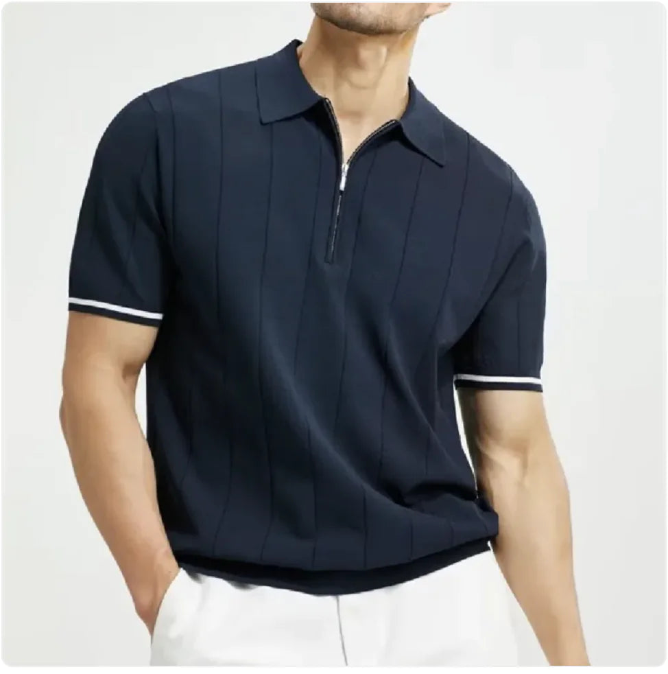 Men's Zip-Collar Summer Polo