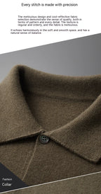 Classic Wool Polo Cardigan for Men