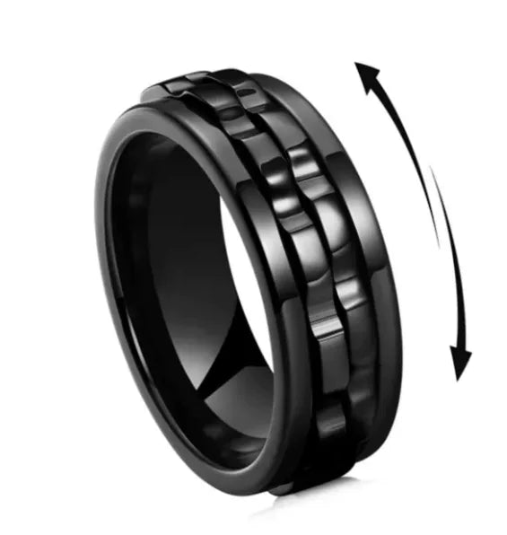 Titanium Square Textured Ring