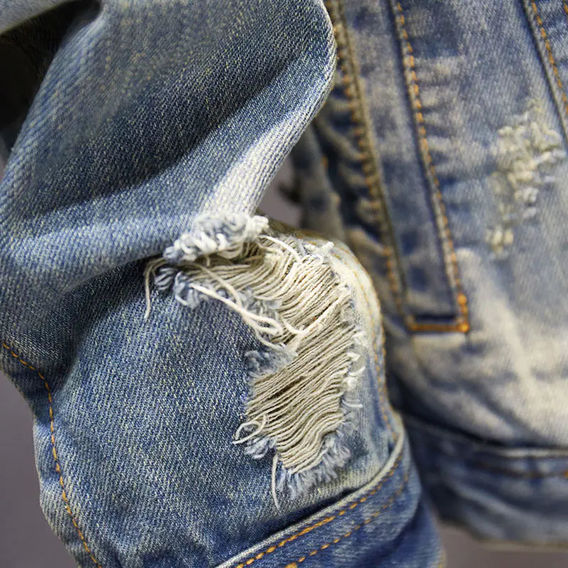 Oversized Distressed Denim Jacket