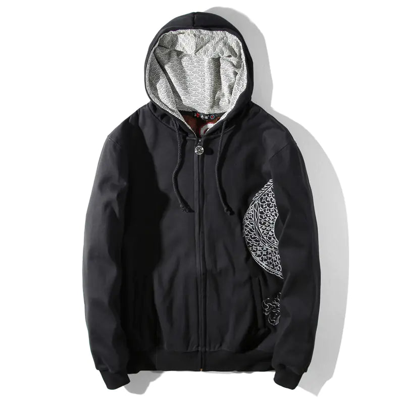Dragon Embroidery Hoodie Jacket