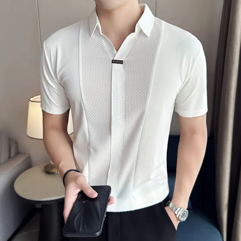 Essential Men's V-Neck Slim Polo
