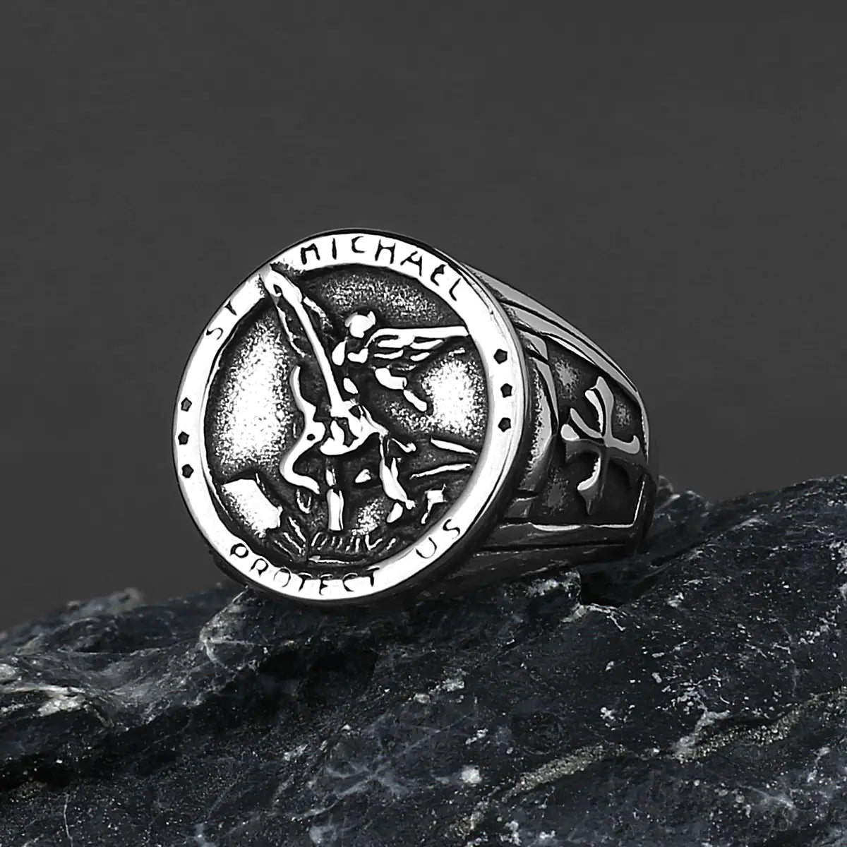Classic Silver Men's Cross Ring