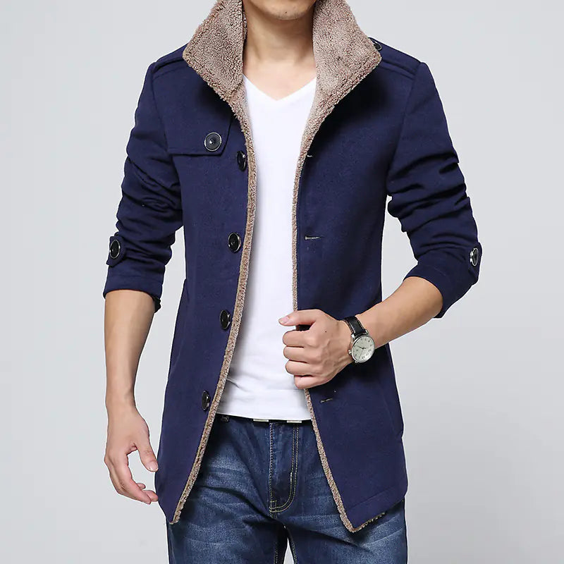 Urban Slim-Fit Fleece Coat