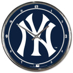 Yankees Chrome Square Clock 12"x12"