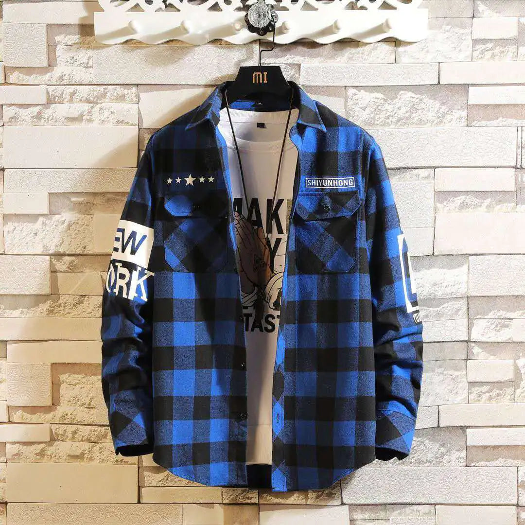 Modern Plaid Slim Shirt for Men