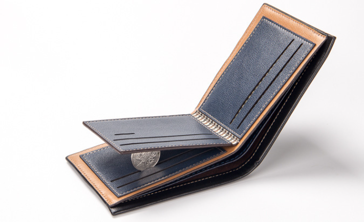 Compact Wood-Textured Wallet