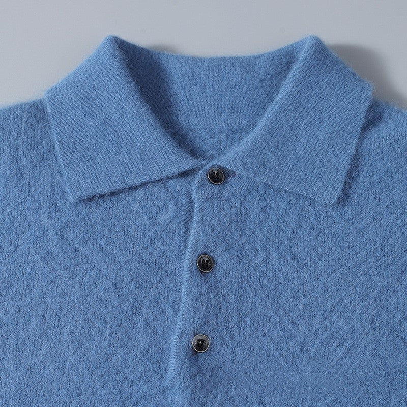 Honeycomb Polo Mink Sweater