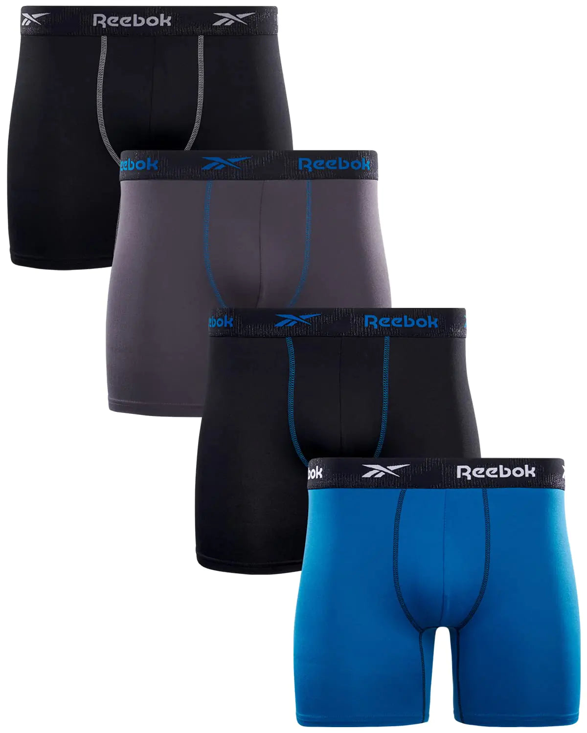 Reebok Performance Men's 4-Pack Boxer Briefs - Athletic Fit Underwear