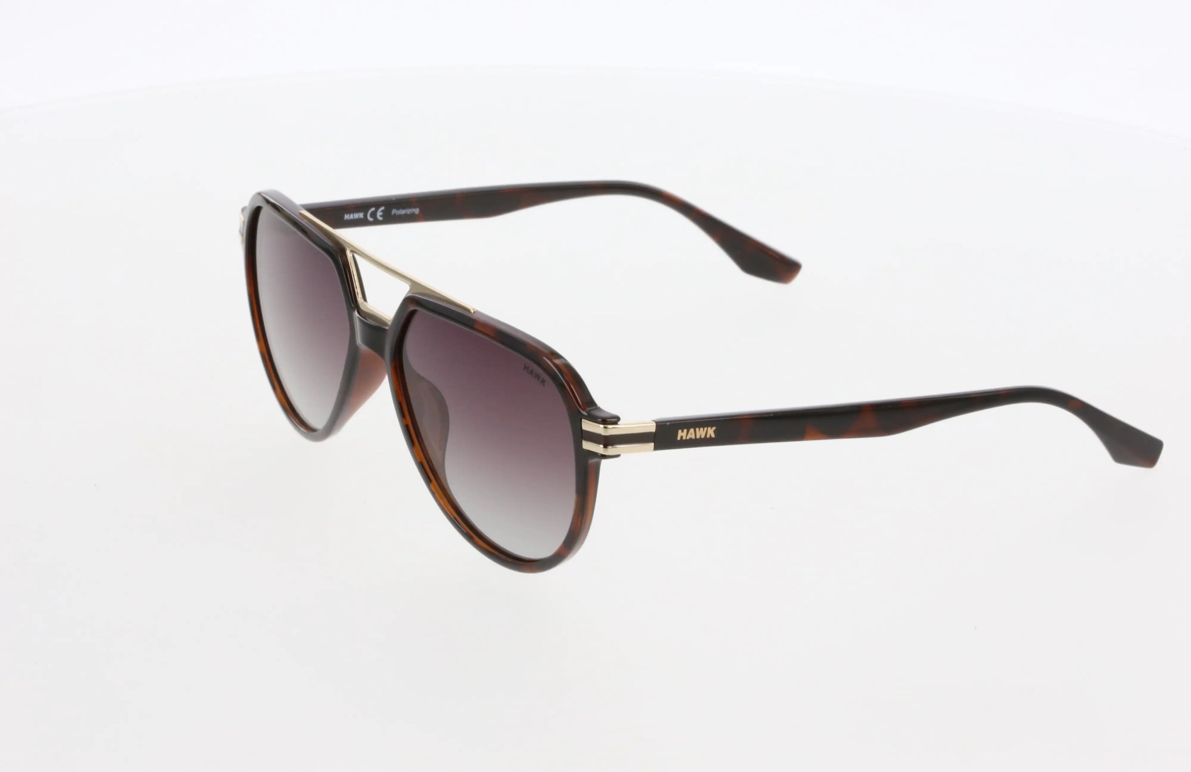 Hawk Geometric Brown Polarized Sunglasses