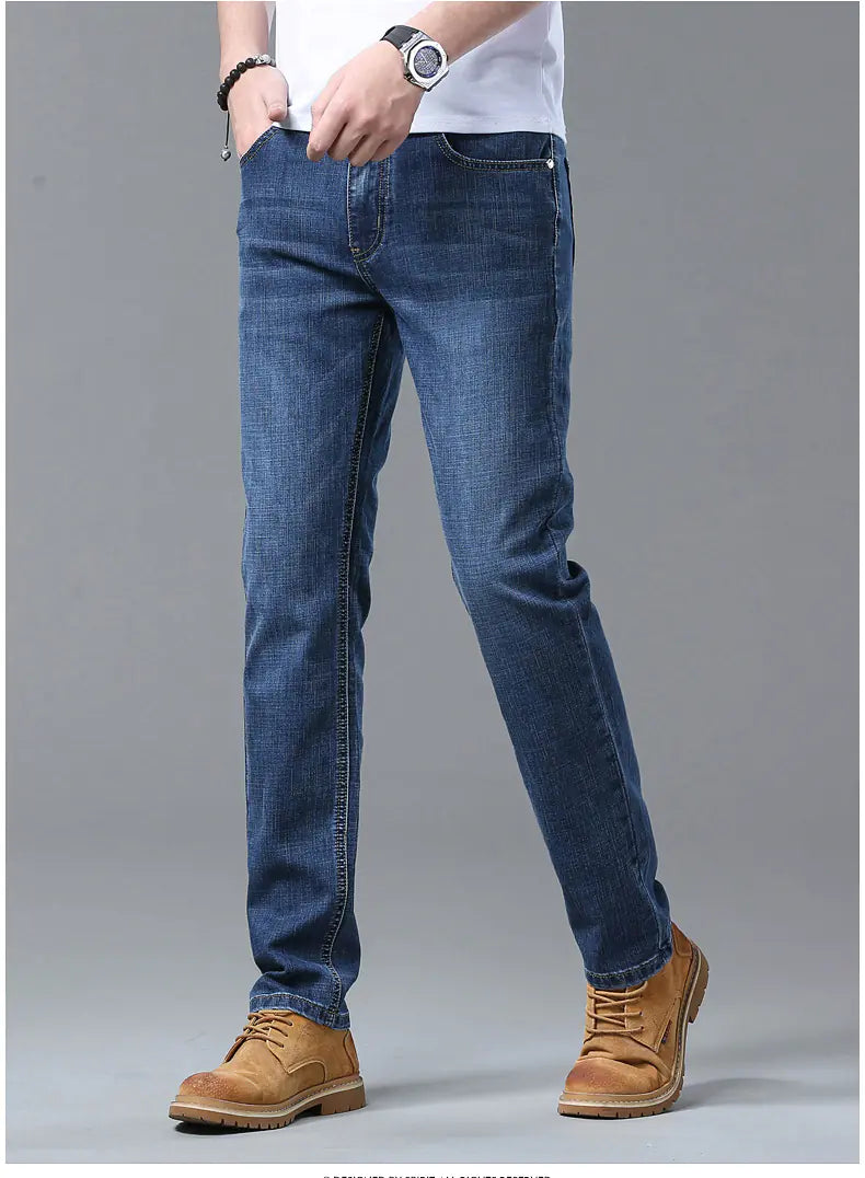Straight Slim-Fit Stretch Jeans