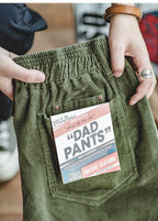 Retro Brown Corduroy Straight-Cut Pants