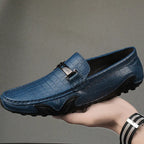 Croc-Print Leather Loafers