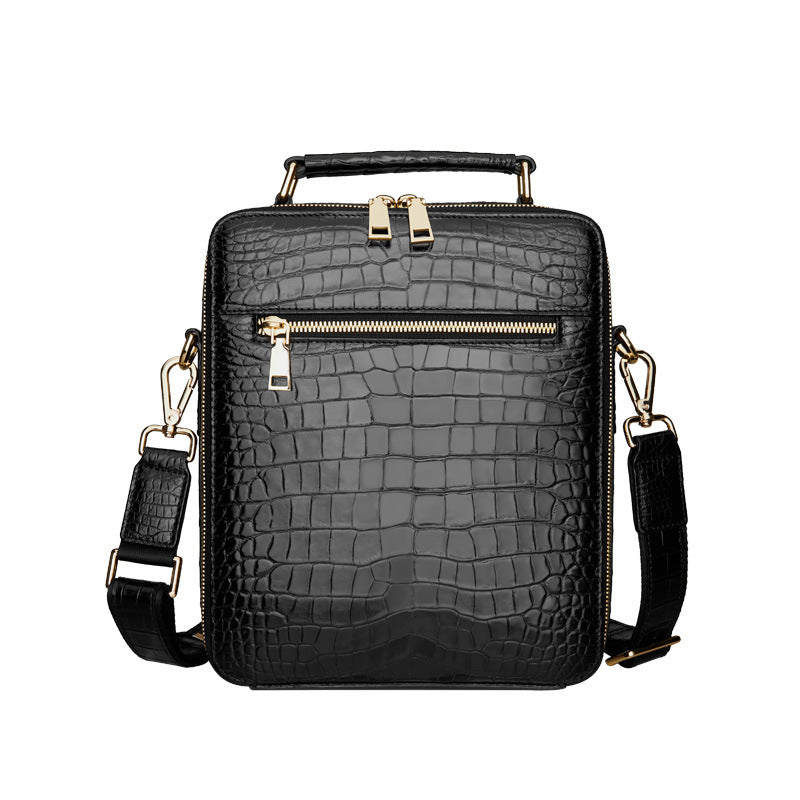 Chic Croc Leather Men’s Handbag
