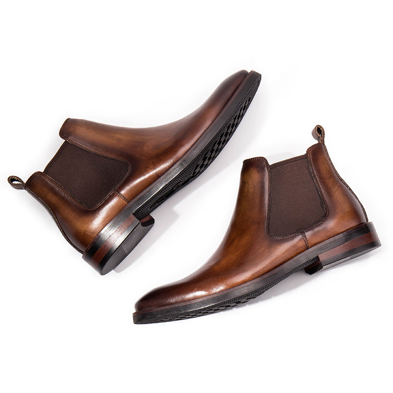 Brown Head Leather Business Shoes