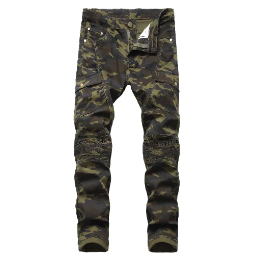 Urban Camo Slim Jeans in Army Green
