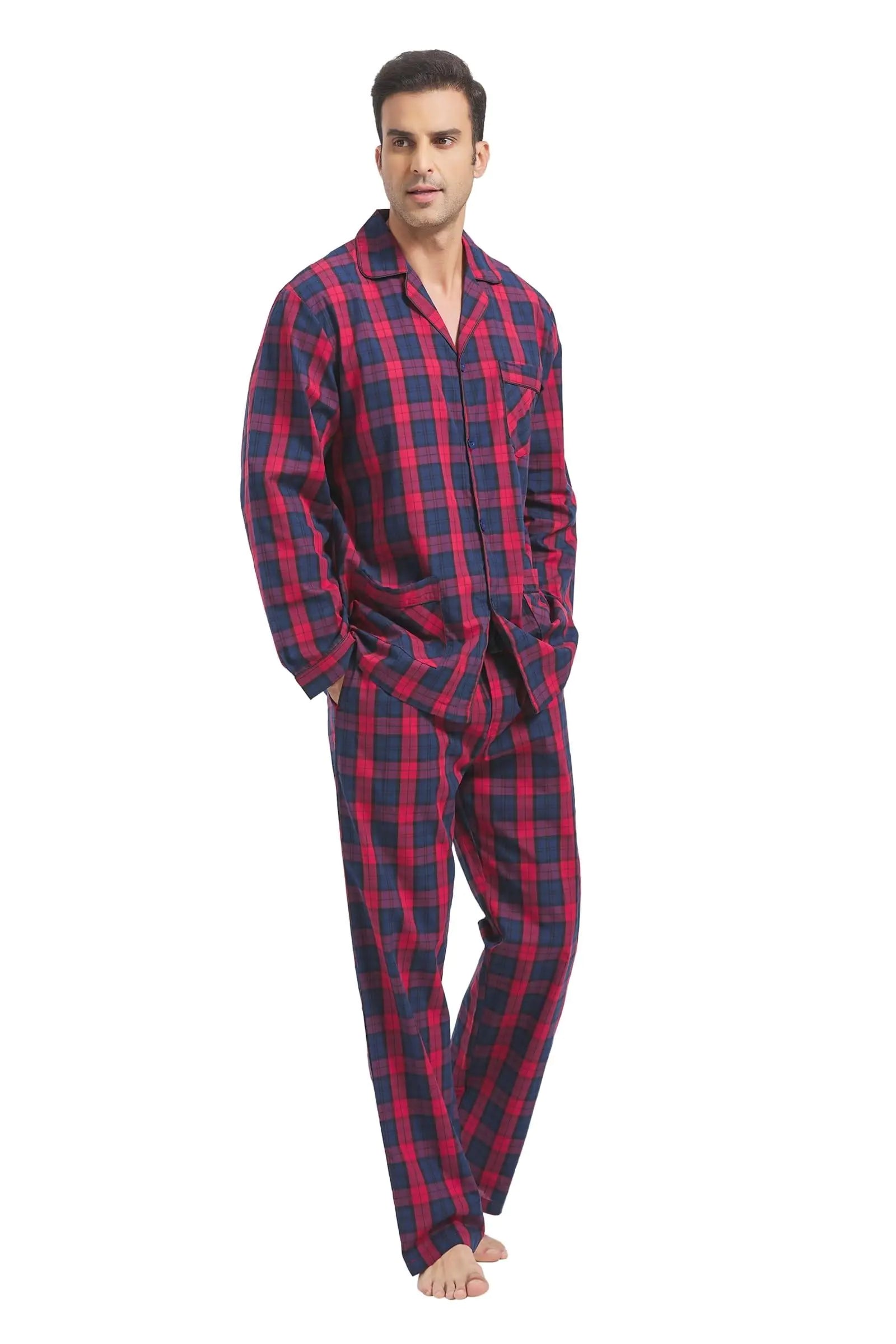 CottonBlend Men's Plaid Pajama Set