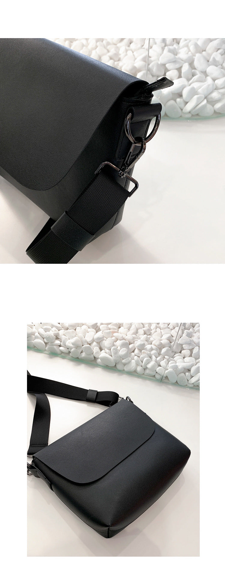 Sleek PU Leather Messenger Bag