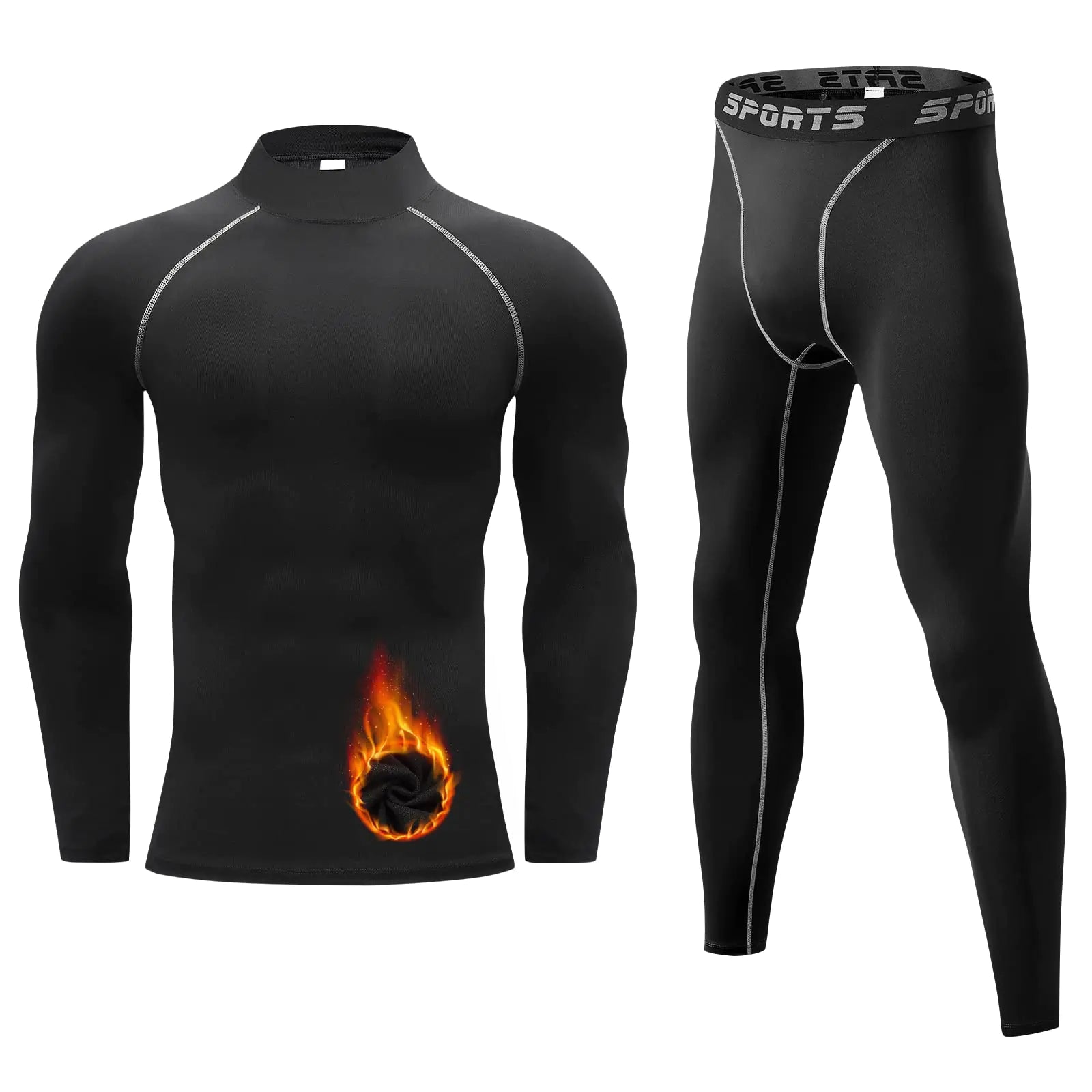 Fleece-Lined Ski Thermal Set
