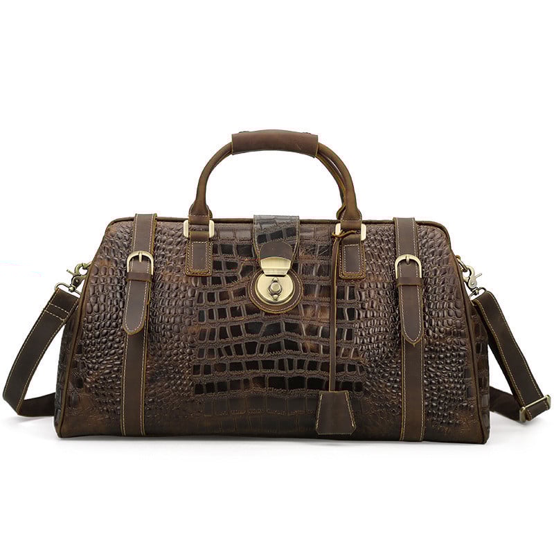 Elegant Crocodile Travel Tote for Men