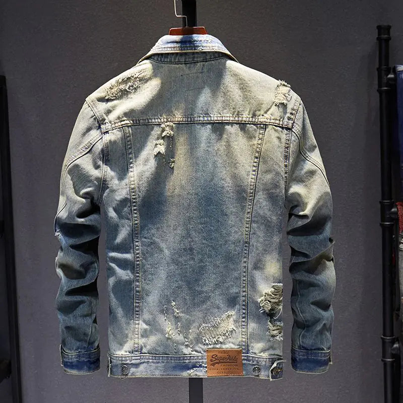 Oversized Distressed Denim Jacket
