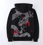 Dragon Embroidery Hoodie Jacket