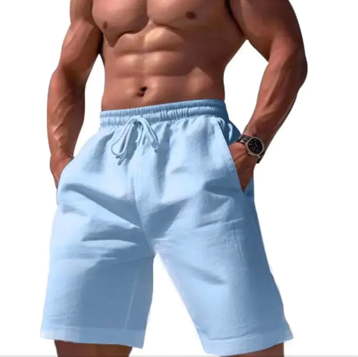 Relaxed Linen-Cotton Shorts