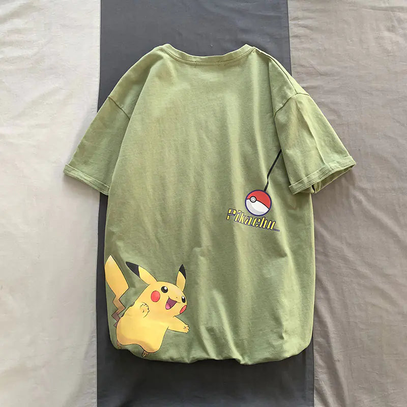 Harajuku Pikachu Cotton Tee for Men
