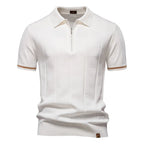 Wool-Mix Zip Collar Polo