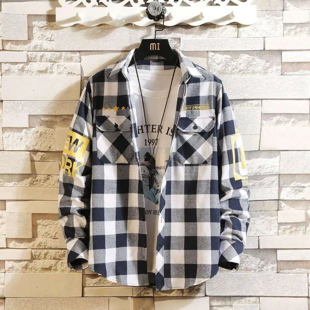 Modern Plaid Slim Shirt for Men